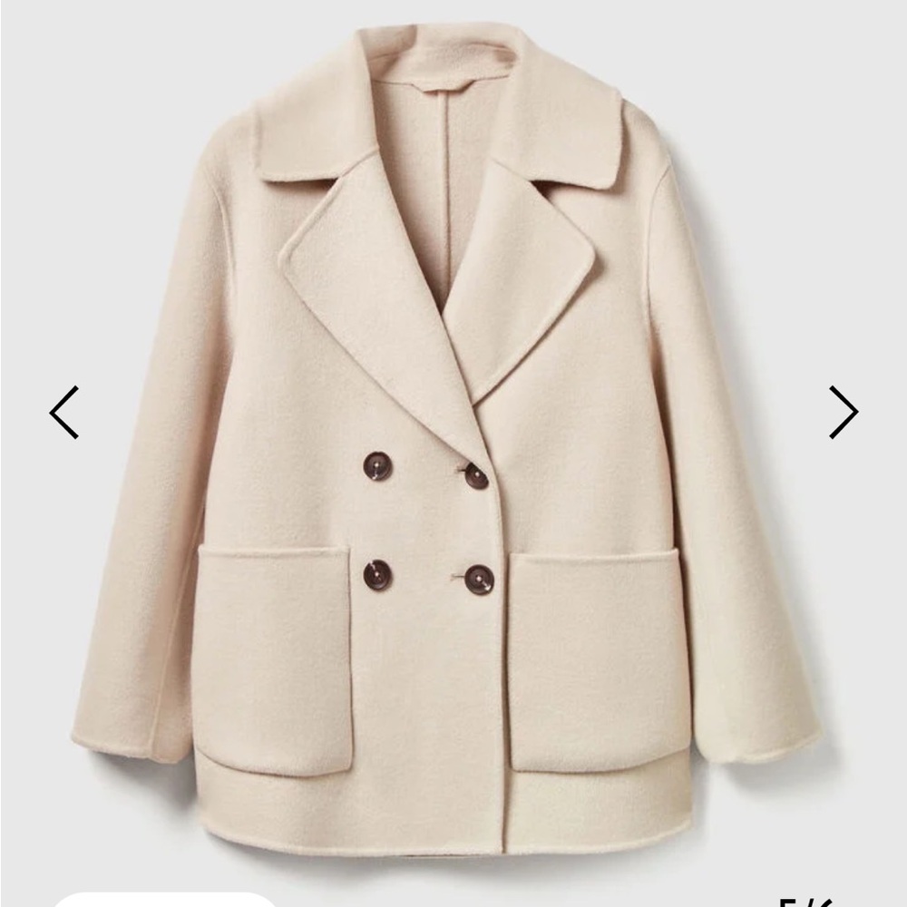 United color of benetton:  Cream Double-Breasted Women's Coat [NWT] size small